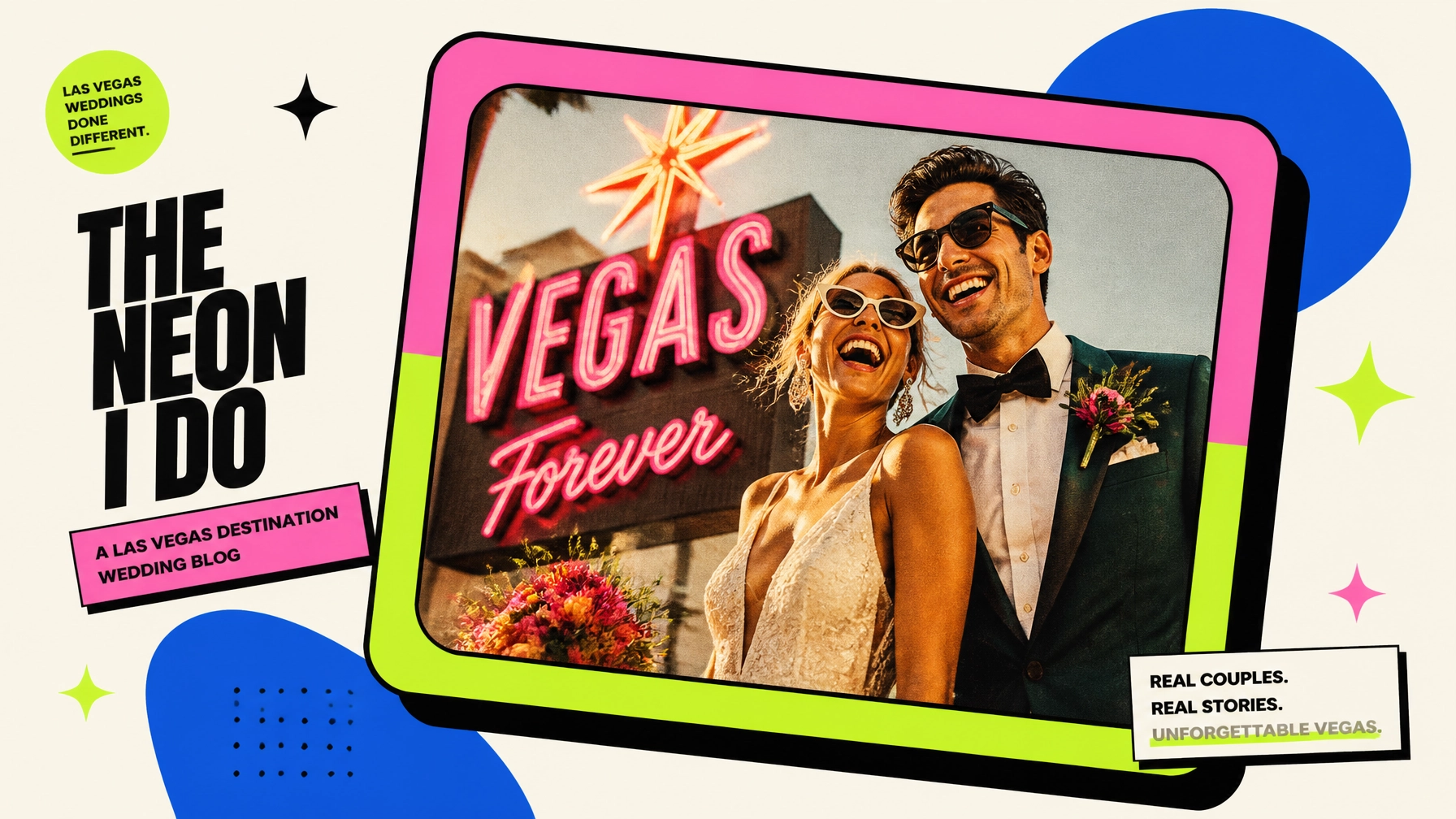 Stylish couple celebrating a Las Vegas destination wedding
